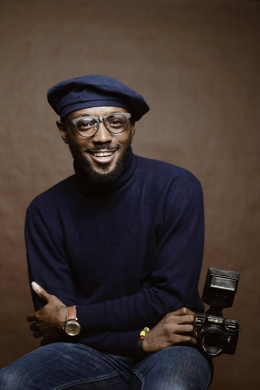 Relaxed man smiling warmly